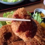 みの和 - ヒレカツ ソースをかけて