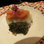 日本料理 晴山 - 自家製明太子と小松菜のみぞれ和え とんぶり添え