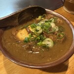 鉄板お好み焼 やけっぱち - すじカレー煮込み(卵トッピング)