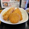 武蔵ノ麦穂 - 料理写真:オール冷◯品でした(^^)。大きなアジフライ？はメンチの下敷き(^^)