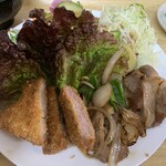 岡垣食堂 - 豚生姜焼+とんかつ