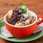 Raw chocolate & brownie Soft serve ice cream sundae