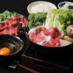 Sukiyaki set of Kuroge Wagyu beef from Kyushu