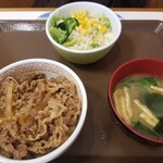 すき家 - 牛丼ランチセットミニ（税込500円）