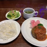 肉とワイン bonanza - 特製ハンバーグ　TOMATOマスタードソース