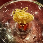 銀座鉄板焼き 肉一凛宮 - 福岡あまおうと練乳のアイスクリーム