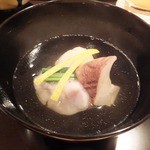 壽山 - 2013/11　甘鯛葛打ち　芝海老しんじょう　あわび茸