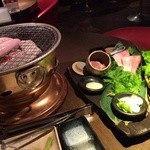 焼肉 炙屋武蔵 - イベリコ豚のソーセージとサムギョプサル