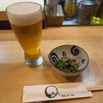 なかむらふくや - 生ビールとお通し