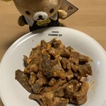 木下商店 - まだレンチンしていないので油が固まっている。