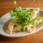 Bistro gyoza with shrimp and watercress