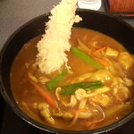 ほの香 - ライスカレーうどん730円、＋海老天乗せ150円。