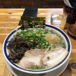 田中商店 - ねぎらーめん+味玉+めんたいご飯