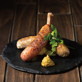 Grilled bone-in sausage and today's recommended sausage platter