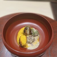 茶寮 杣径 - 猪摘入 牛蒡 南瓜ソース