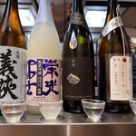 TORASUZU - 日本酒飲み比べ。おちょこ‥（もう少し入れて欲しかったな〜）