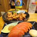 味〇 - 料理写真:波照間島産黒糖をつける冷やしトマト