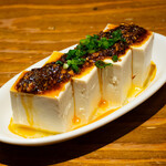 Chilled tofu with mala oil for a numbing and spicy taste