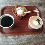きんじろうカフェ - 土徳ブレンド、きなぽん、カプチーノ。