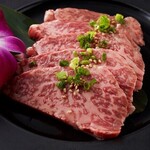 Rare part of Wagyu beef shoulder triangle
