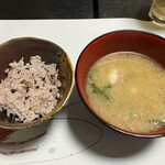 多賀田 - 潮汁、五穀米