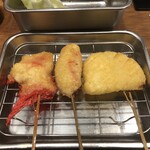 Kushikatsu Dengana - 紅生姜・かにかま・玉ねぎを追加します