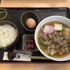 Tonkatsu Udon Kambee - タズミの卵かけご飯と黒毛和牛肉吸い全景です