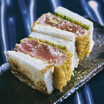 Rare tuna cutlet sandwich