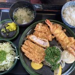 とんかつ鉄平 - ロース&海老フライ1,290円