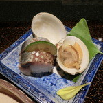 懐食　春慶　 - サバの棒寿司と鬼あさりのバター焼き