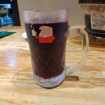 農家の一服 - グラスワインをジョッキで