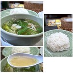 Duang Dee - ◆スープは軽い酸味がありますけれど、口の中がスッキリしていいかも。 ◆ライスが多くて残しましたら、スタッフさんが「あら、多かった」と。笑
