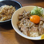 ラーメン かなで食堂 - 旨トロ叉焼丼セット¥190