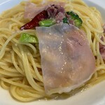 菜園ブッフェ ピソリーノ 大和田店 - 生ハムとブロッコリーのペペロンチーノ