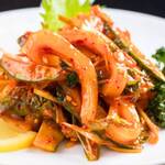 Korean style squid sashimi