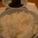 味処 お川 - 自家製の海苔佃煮にご飯
