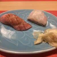 豊後太郎 - トロと太刀魚の握り