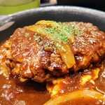 松屋 - ビーフ100％ハンバーグ定食(ライス特盛) 1040円