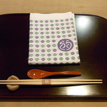 ぎおん　楽楽 - ナフキンかわりのオリジナル手拭いは持ち帰りＯＫ♪　ただし女性のみｗ