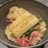 牛に金棒 麻布十番 - 食事「純銅製羽釜 近江牛の炊き込みご飯」