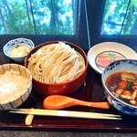 Komatsu Bubei - 炙り鴨つけうどんセット。1700円