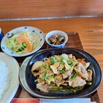 Kicchin Emu - 日替りランチ豚肉のスタミナ焼き定食ライス大盛り