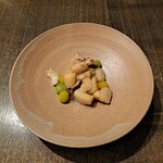 中華 本田 - 帆立貝柱と銀杏、里芋の炒め物。