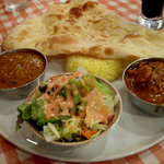 リトル アジア - セットメニューC(チキンカレー+キーマカレー)＆アイスコーヒー