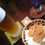 手打ち蕎麦 かね井 - ビールとチップ？