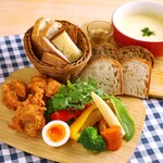 Fried chicken honey cheese fondue set