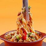 Meat cheese volcano lunch set with chunky meat and colorful vegetables