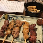 Gansoku Yakitori Kushi Hacchin - 串焼きセット(おまかせ5本)＋茹で落花生