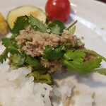 キッチン ブルー グローブ - 最後もテリーヌ&パクチー&デュクセル乗せ