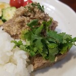 キッチン ブルー グローブ - 内緒の持参パクチーを乗せて